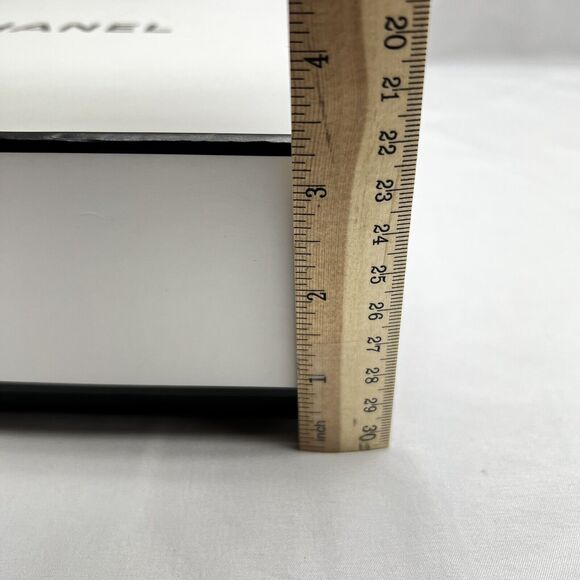 Authentic CHANEL Gift Box Empty Medium Box White With Black Trim 8"x8"x3.5" - Picture 9 of 9